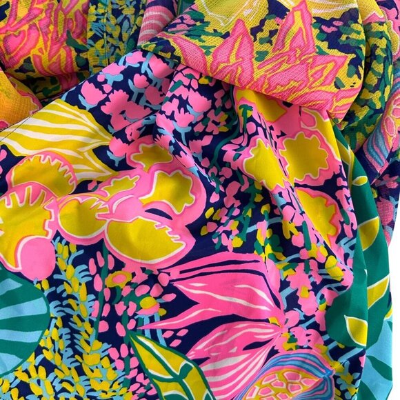 Trina Turk Jumpsuit Jacksonville Sz  XS Floral Wide leg Ruffle Halter Top - Picture 7 of 9